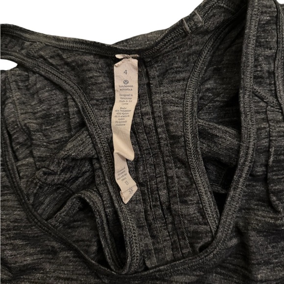 Lululemon Women's Essential Tank Heathered Black Size 4 - Picture 6 of 12